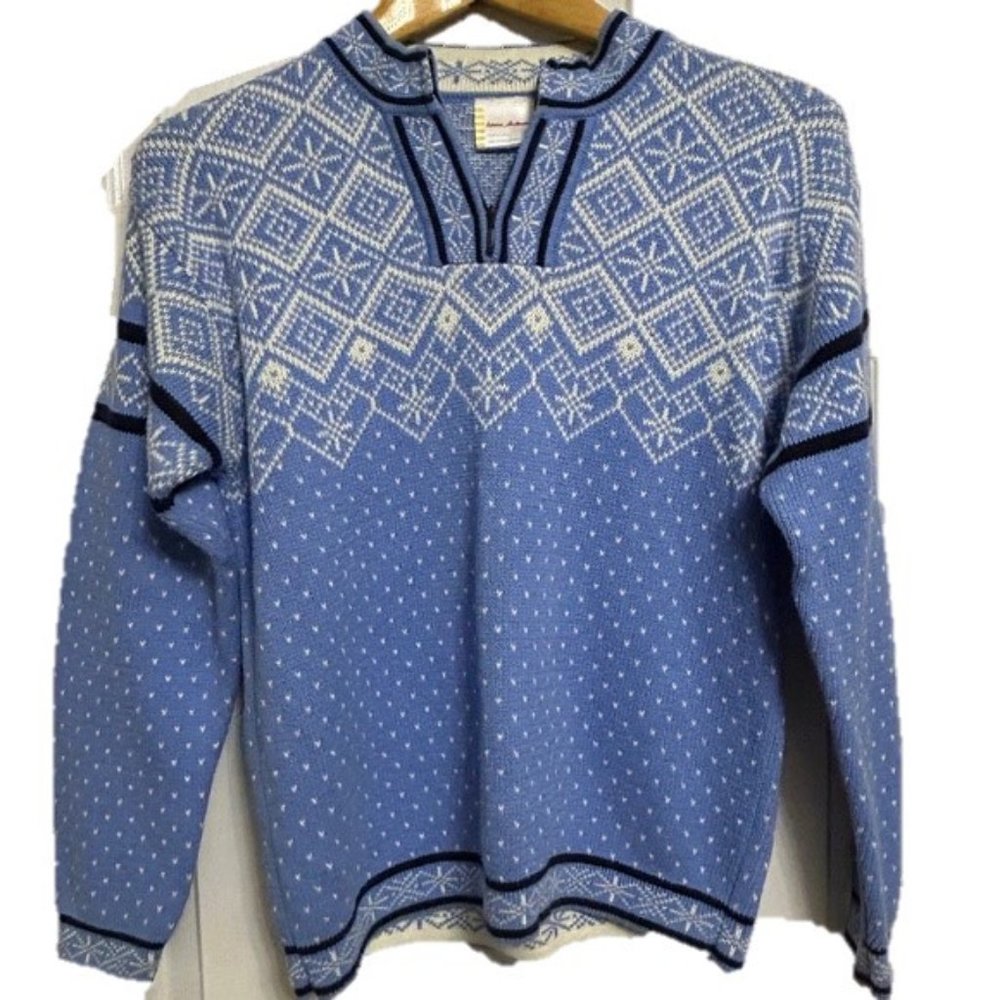 Blue Patterned Women's Sweater